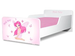 Pat copii Pink Fairy 2-8 ani cu saltea cadou